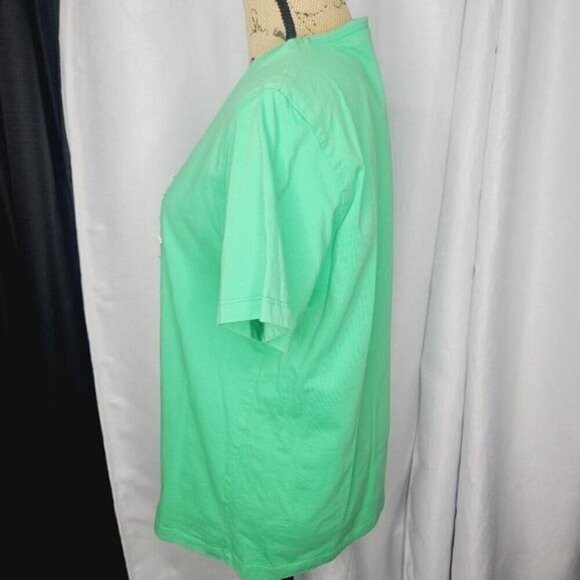 Y2K Lime Green Embellished Butterfly Whimsi T-shirt Large - Picture 3 of 12